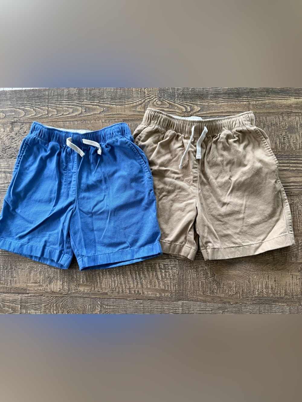 J.Crew Crewcuts Boys Casual Drawstring Shorts Pair - Blue & Khaki